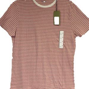 Mens Standard Fit Short Sleeve Crew Striped T-Shir
